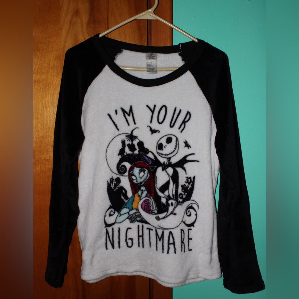 Disney Tim Burtons the Nightmare Before Christmas Fuzzy Sleep Long-Sleeve